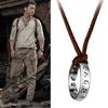 Uncharted 4 Nathan Drake Cosplay Vintage Halsband med Läderkedja Ring Antik Hänge Smycke Rekvisita