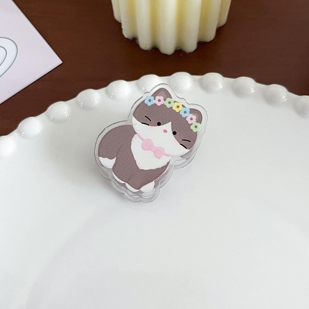 Cute Cat Acrylic Clip Sealing Long Tail Binder Clip Scrapbook Note Paper Clips for Student Kawaii Stationery Gift