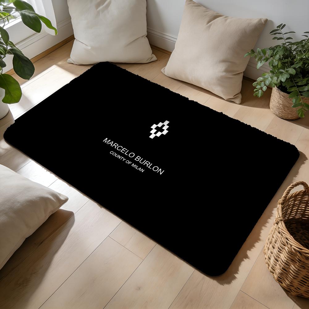 Anime Luxury MMarcelo Burlon Floor Mat Soft Flannel Absorbent Mat Non-Slip Rug Home Bedroom Bathroom