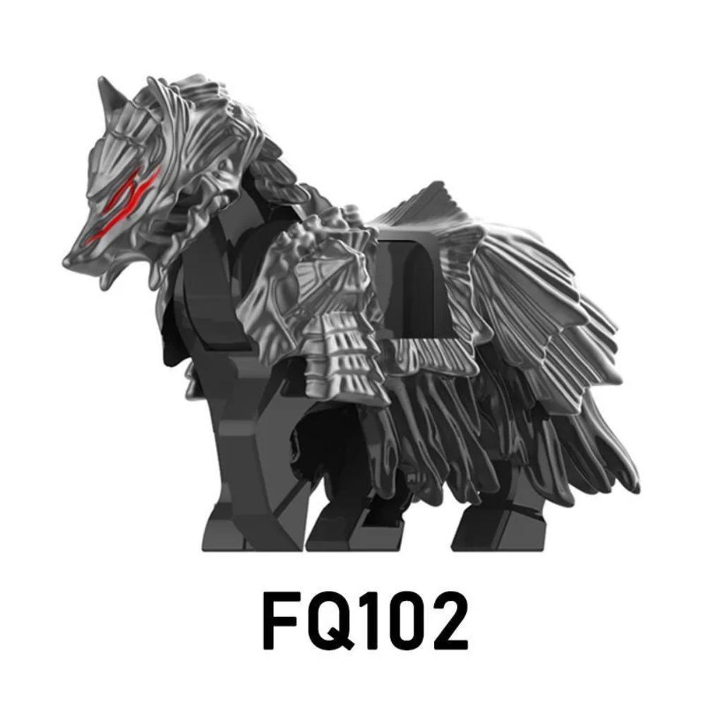 MOC Anime Assemble Compatible Movable Bricks Raider Soldiers Armored Wolf Rider Mount Knights Building Blocks Toys Model Gifts