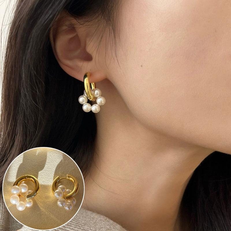 Korean Style S925 Sterling Silver Multi-Layer Pearl No-Pierce Ear Cuff – Women's Retro Elegant Earrings, Niche Ear Jewelry.