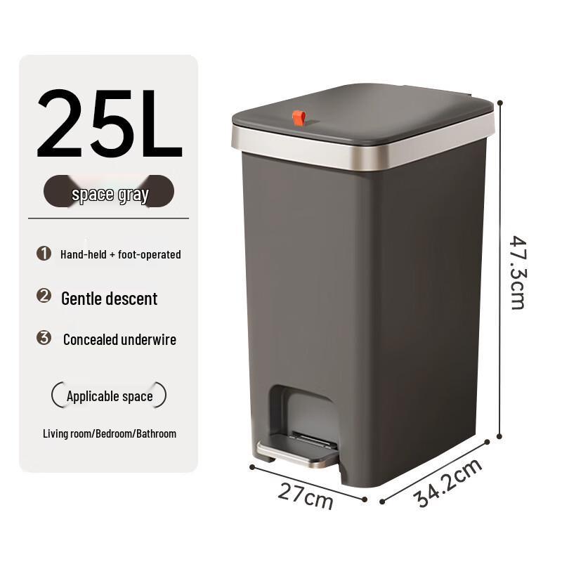 ChuyiQi 25L Kitchen Step-On Trash Can