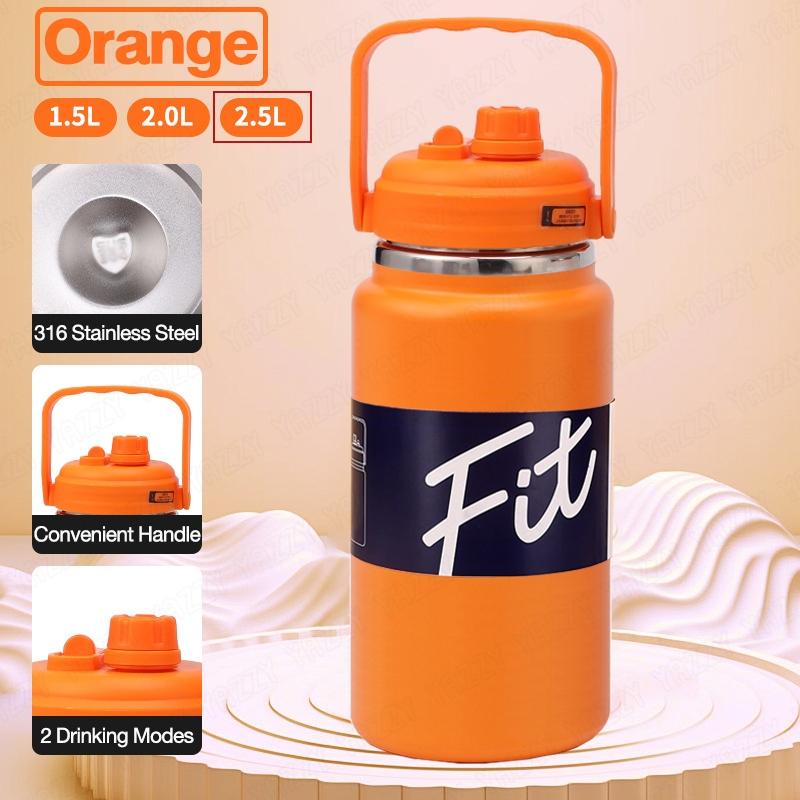 Vacuum Insulated Large Capacity Tumbler 2000/2500ml Stainless Steel Leakproof Water Bottle for Camping Hiking