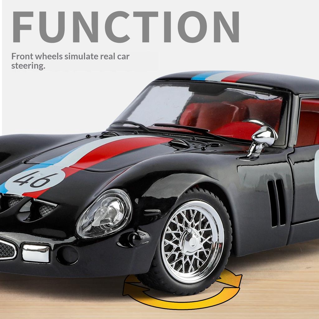 Maßstab 1/24 250-GTO Legierungsauto-Modell Simulation Sound und Licht Retro-Sportwagen Spielzeugauto Sammlergeschenk Schmuckstück