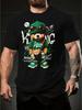 Cotton short sleeved T-shirt for men 2025 trend loose American print casual versatile couple's top cartoon bear pattern casual T