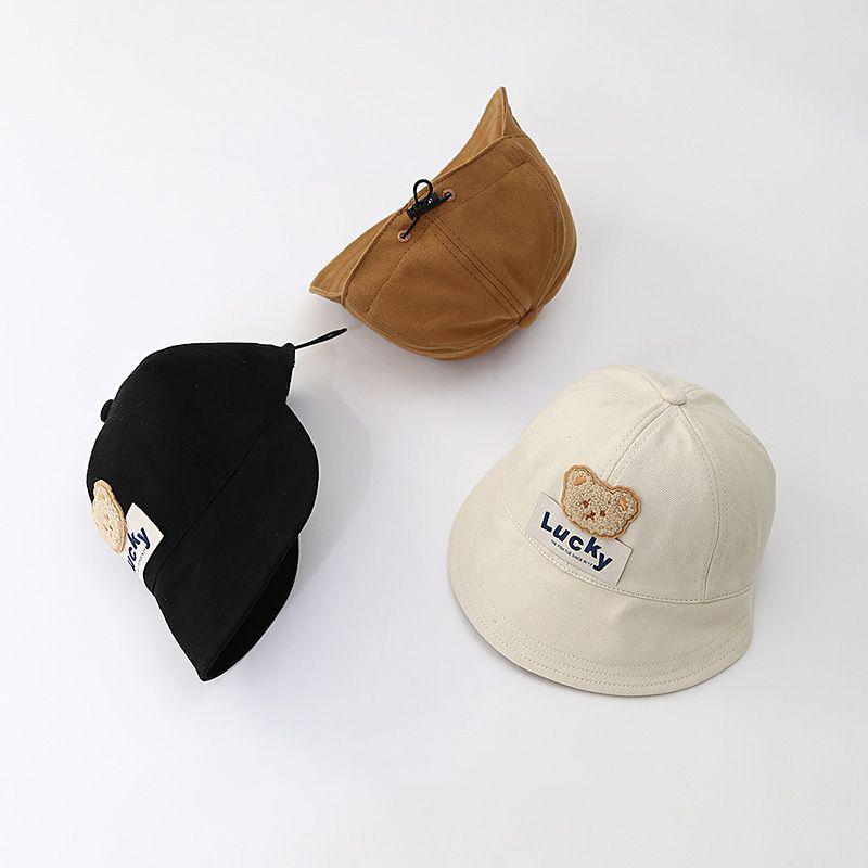 Pălărie de Bebeluș Urs Desene Animate Pentru Băiat Fată Bor Lat Casual Exterior Pălării de Protecție Solară Pentru Copii Pălării de Pescar Drăguțe Ajustabile cu Vârf