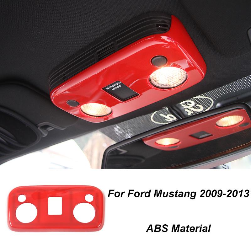TESIN Car Red Interior Decoration Cover Stickers For Ford Mustang 2009 2010 2011 2012 2013 2014 Exterior Accessories Car