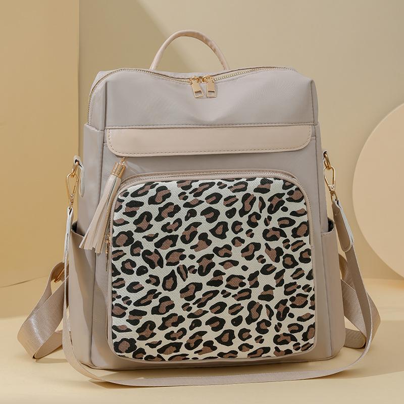 Schoolbag Leopard Print Women's Backpack New Retro Fashion Large Capacity Backpack Women's Backpack