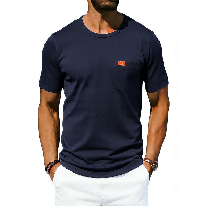 Men’s Summer Striped T-shirt: Loose-fit, Vintage-style, Commuter-friendly, Relaxed, Minimalist, Casual, Round-neck, Short-sleeved Top