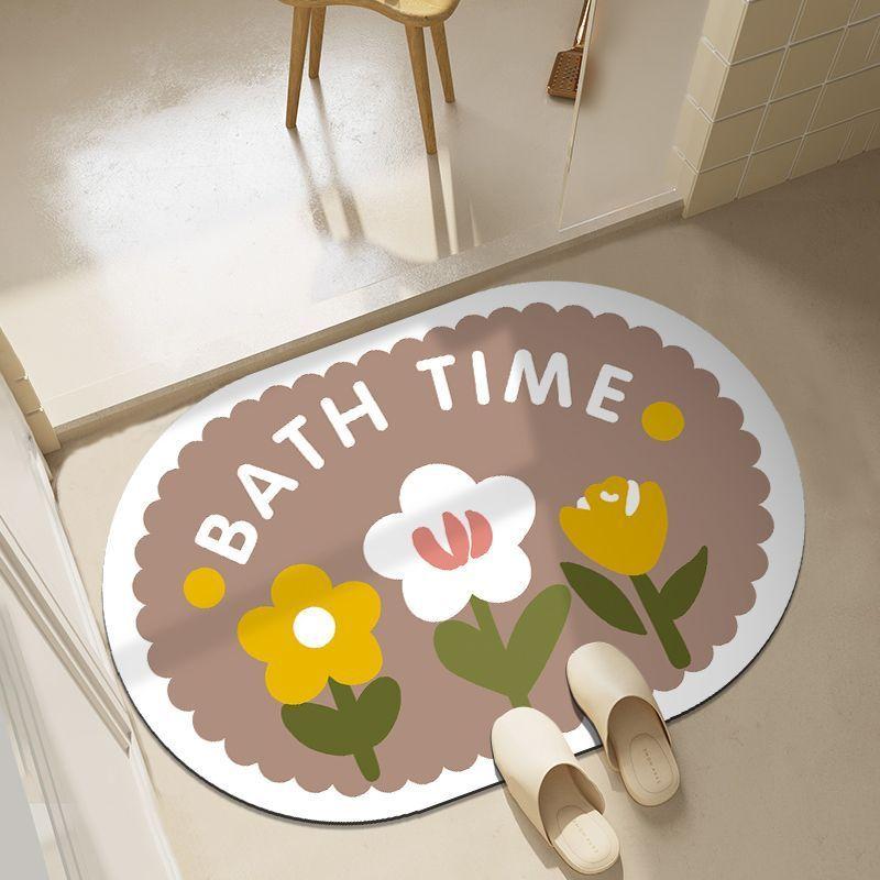 Bathroom absorbent floor mat, diatom mud quick-drying toilet, bathroom door non-slip mat, floor mat, foot mat