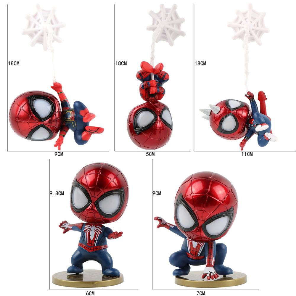 5 pcs Spiderman Superhero Action Figures Set for Theme Party Decoration
