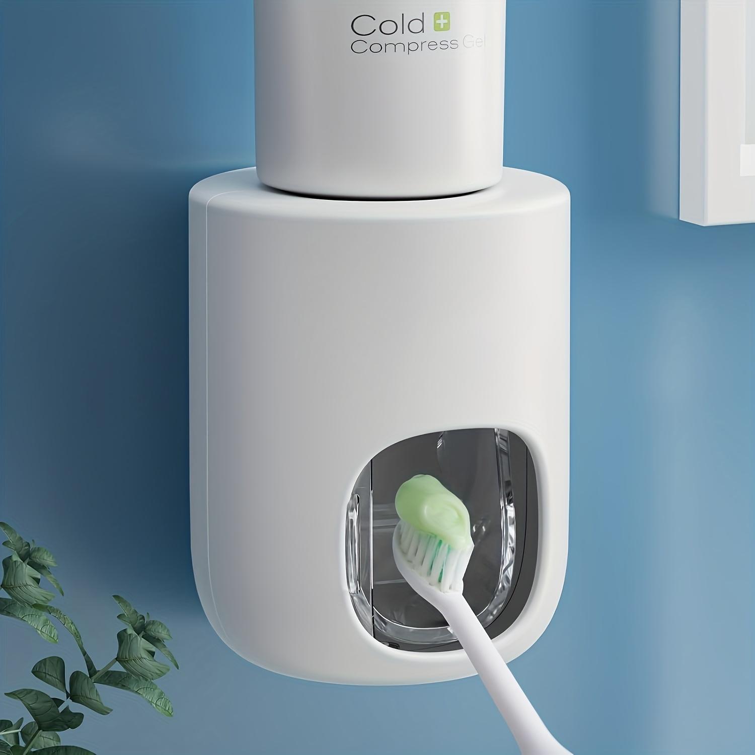 

Wall Mounted Automatic Toothpaste Dispenser with Protective Cover, No Drilling Required, Ideal for Bathroom Dorm Home світло-сірого кольору