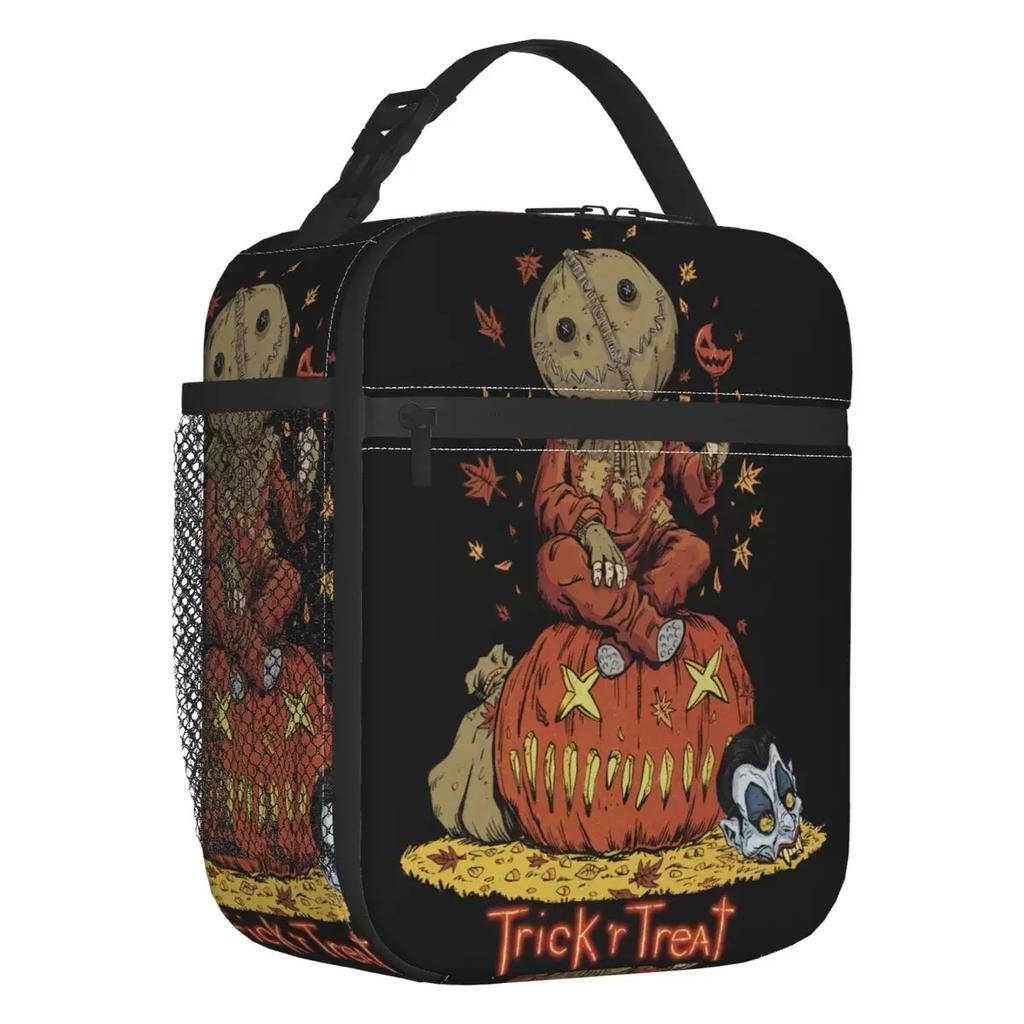 Horror Halloween Film Thermal Insulated Lunch Bag Treat Sam Portable Lunch Tote for School Office Multifunction Food Box