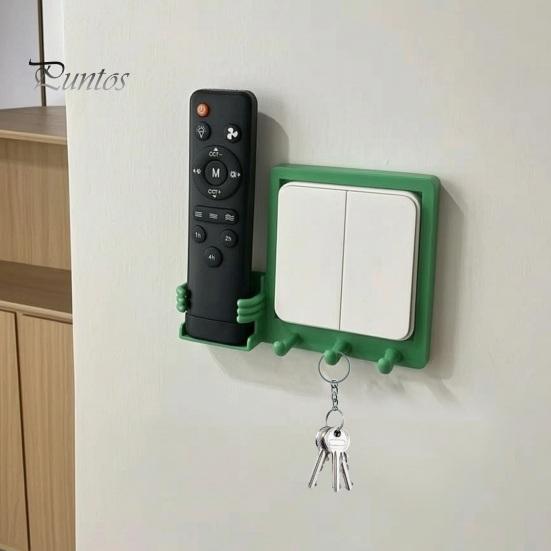 Vintage Home Decor Switch Hook, Wall Mounted Space Saving Design, Remote Control Durable Coat Hooks Storage Box, Key Holder for Living Room