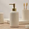Refillable Stone Soap Dispenser Beige Dongshi Shampoo Bottle Marble Hand Sanitizer Bottle for Kitchen and Sanitary Decoration