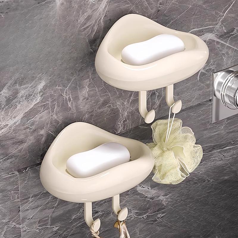 Pudełko na mydło Domowe pudełko na mydło Dwupoziomowy Drenujący Stojak do przechowywania Wysokiej klasy Montowany na ścianie, Bez potrzeby wiercenia w ścianie