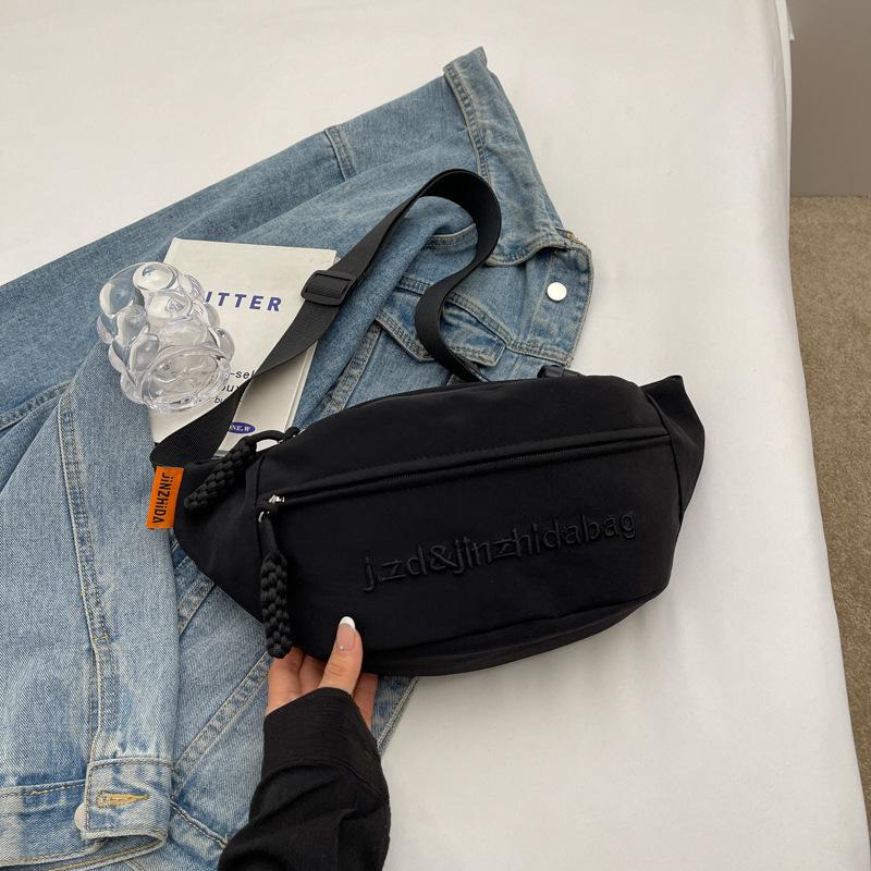 Canvas Mobile Phone Fanny Pack, Men'S And Women'S Breast Bag, Simple Student Small Backpack, Women'S Casual And Light Sports Messenger Bag, Men'S