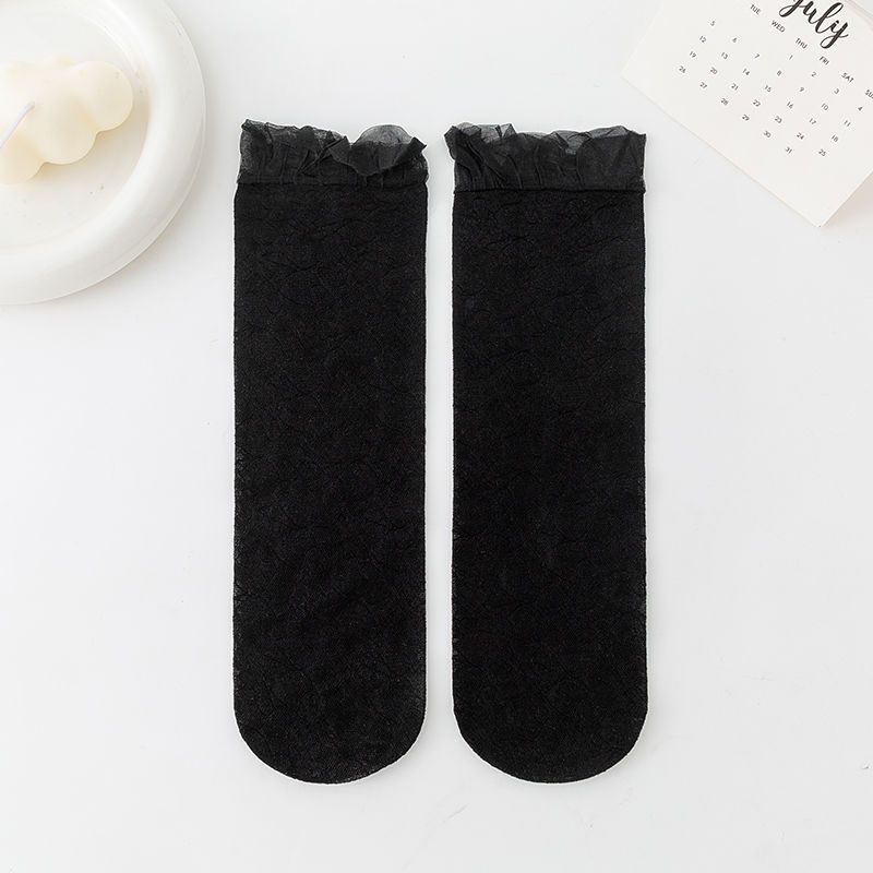 

10 пар тонких кружевных чулок средней длины для женщин, износостойкие, антискользящие, антизацепляющие чулки 10 Pairs