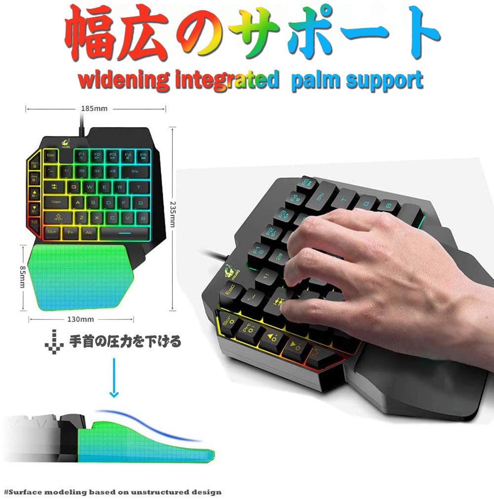 Mecânico com teclado dedicado rato RGB teclado de rato para jogos adaptador USB arco-íris 5 função multimédia portátil mini único jogador com pulso para