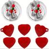 4Pcs Valentine'S Day Love Napkin Circle Dining Table Heart Shaped Tissue Buckle Wine Bouquet Ring Party Decoration Ornament