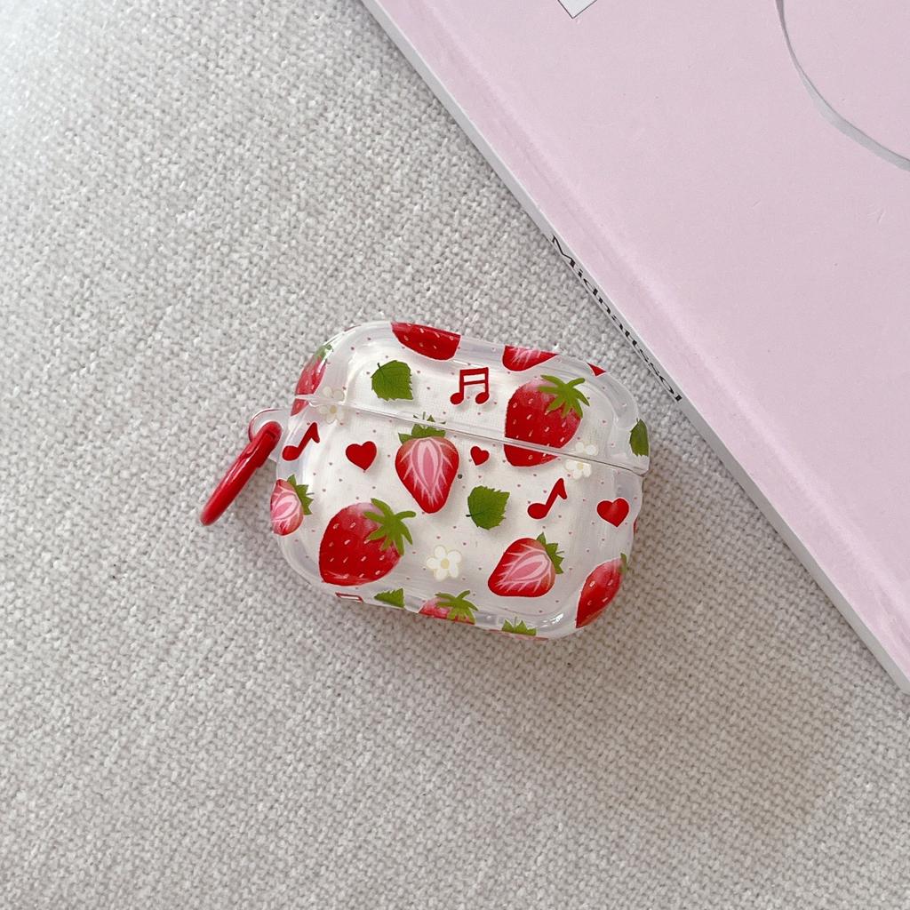 Full screen music note strawberry for AirPods 1 protective case apple 1/1 generation AirPods pro1 earphone case female