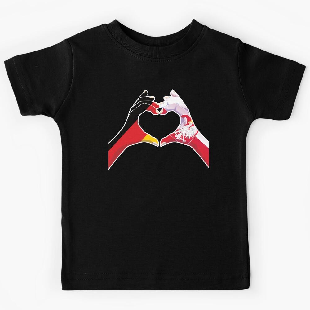 Poland Polish Germany German Love Heart Peace Kids T-Shirt 160