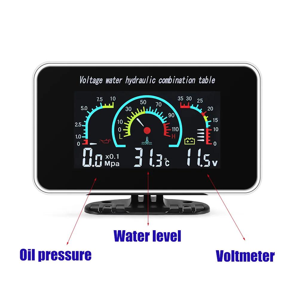 Multiple Combinations Car LCD Digital Gauge Oil Pressure Voltmeter Water Temperature Fuel Level Oil Temperature Meter For 12V