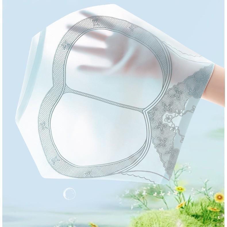 Women's 2025 High Waist Seamless Ice Silk Underwear - Tummy Control & Hip Lift Triangle Panties