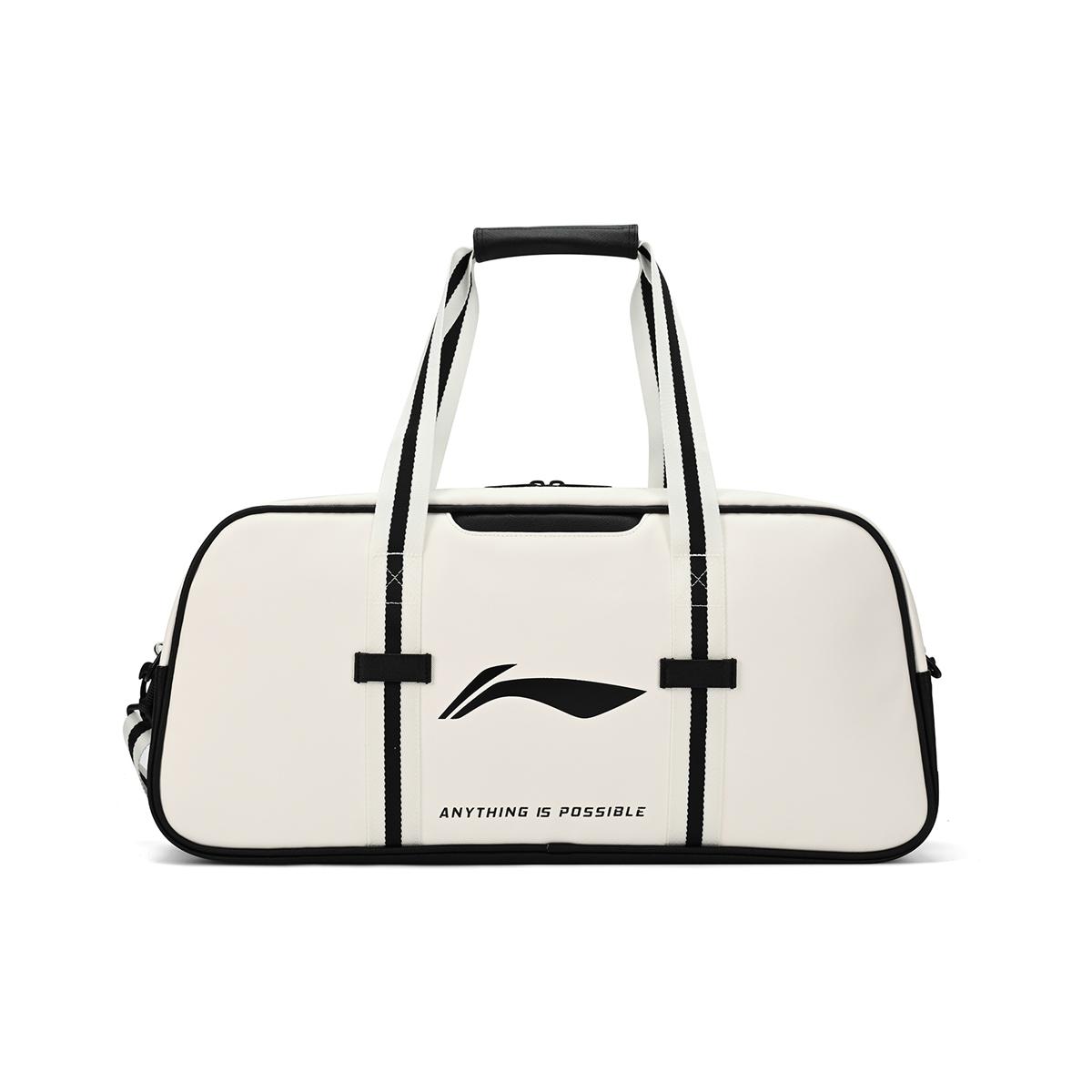 Li Ning PU Leather Travel Bag Unisex White ABLW031-2