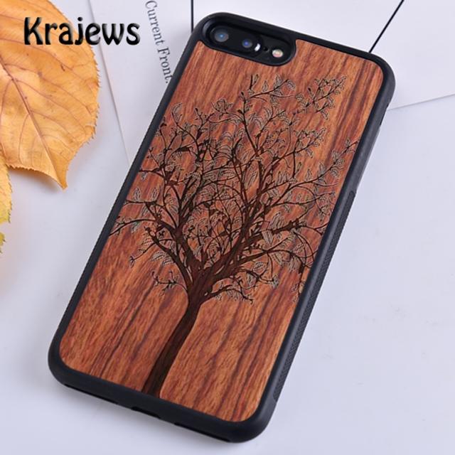 Krajews Natürliche Bambus Holz Weiche Telefon Fall Abdeckung Für iPhone 14 5 6s 7 8 plus X XR XS 11 12 13 pro max Samsung S21 S22ultra Plus