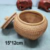 Úložný box Ratanový pletený úložný kôš Hnedý Multifunkčný Pevný Vietnamská jesenná réva 15*15*12cm 1kus