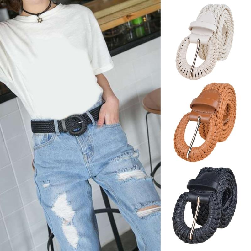 Handmade Weaving Bohemian Belt for Women Lady Dress Waist Belt with Braided Texture Fashion Female Coat Dress Skirt Belt