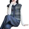 Office Versatile Thick Jacquard Vest For Women V Neck Knit Sweater Vest Autumn Winter New Style Inner Wear Design Sense Coat
