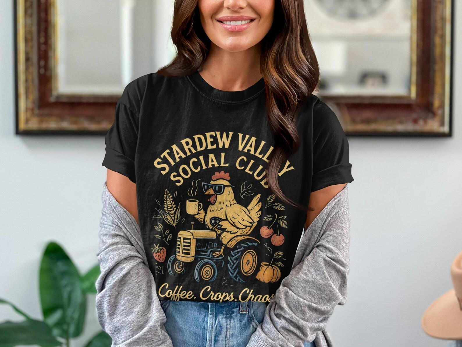 Stardew Valley Shirt, Stardew Valley Social Club Tee, Cozy Gamer Gift, Retro Game Shirt, Pixel Art Shirt, Video Game Tee, Gamer Gift S