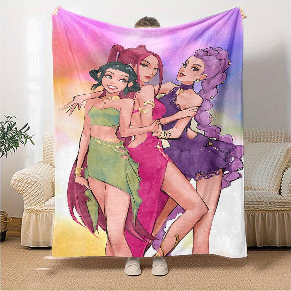 1Pc Purple Hair Hunter Blanket For Couch Bed Plush Cozy Fuzzy Blanket Super Soft Warm Blankets For Fall And Winter 0918206