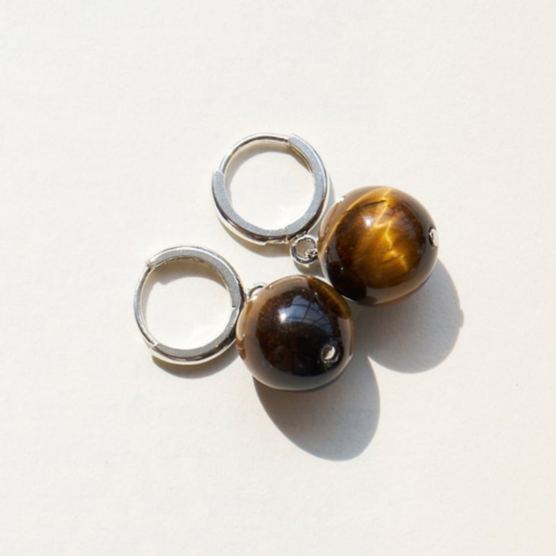 

geegee [silver925] tiger eye gem drop earring silver