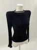 Chic Sheer Knit Top for Women – Long Sleeve, Half Neck, Ribbed Slim Fit, Office, Casual, Date Wear