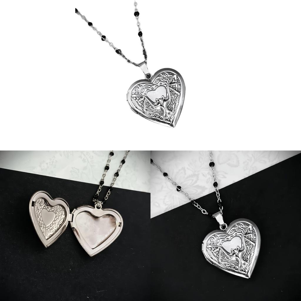 Gothic Heart Shape Necklace With Stainless Steel Pendant For Alternative Fashion Fans