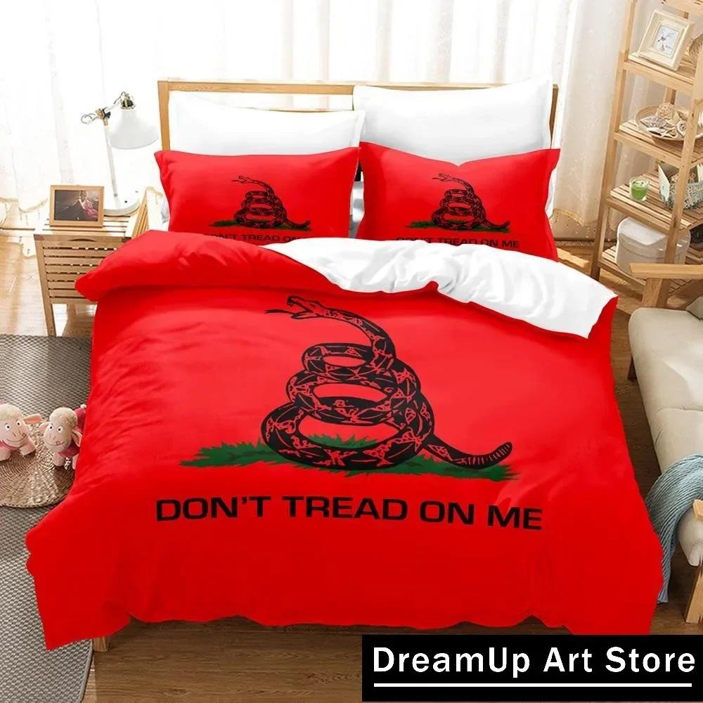 Dont tread on me Bedding Set Single Twin Full Queen King Size Bed Set Adult Kid Bedroom Duvetcover Sets 3D Anime Bed Sheet Set