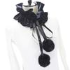 Victorian Vintage Pom Pom Neck Ruff Ruffle Collar Layered Clown Neck Collar Tie Cosplay Accessories for Women