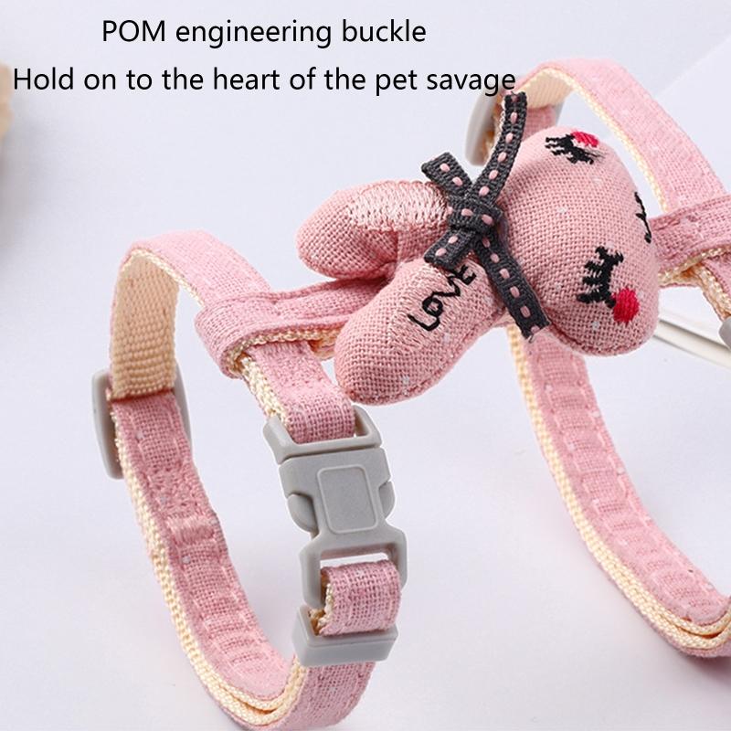 Cats Harness and Leash Set Escape Proof Small Animal Leashes Leash and Collar Easy Control Multicolor Collar & Leash