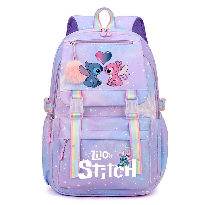 Student Schoolbag Large Capacity Backpack Rainbow Print Cartoon Outdoor Backpack