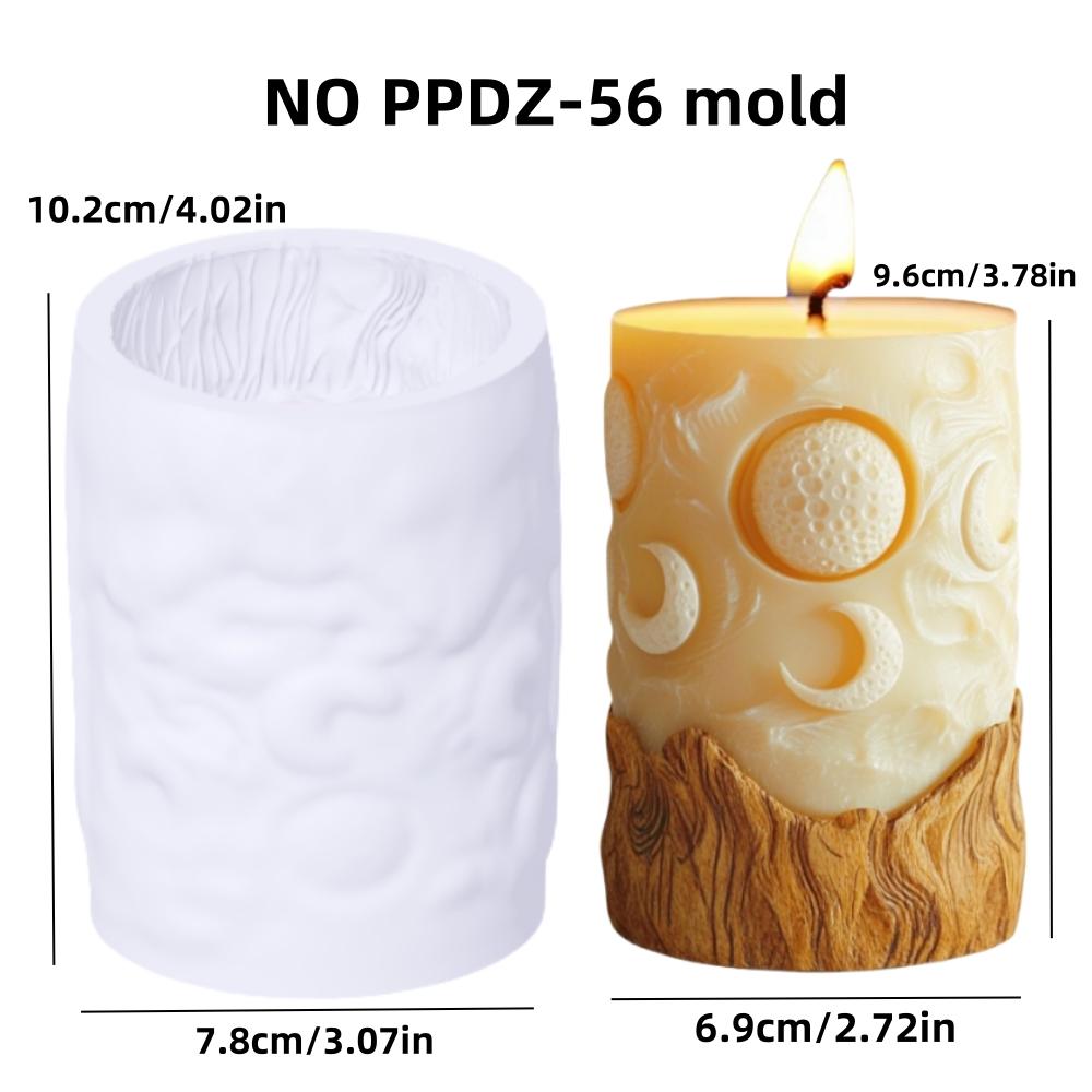 

Силиконовая форма для цилиндрической свечи с рельефом лунного кратера, форма для смолы в виде цилиндра с рельефом лунной фазы, гипсовые формы в виде цилиндра с рельефом лунной фазы