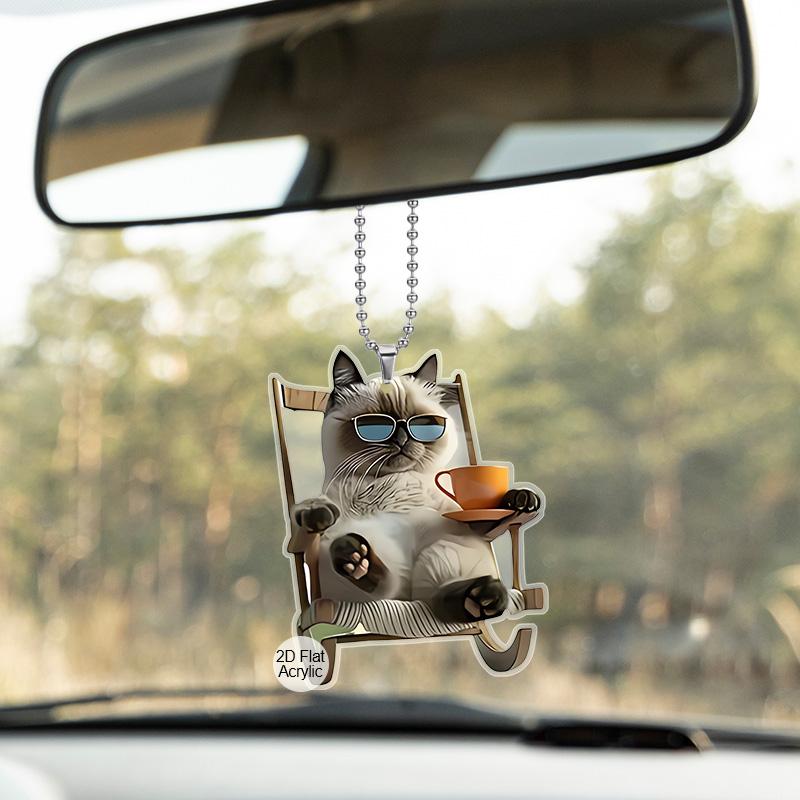 3 Types Fashionable Cat Car Decor, Perfect for Car Interior, Funny Home & Office Decoration, Suitable for Car Rearview Mirror & Home Decor