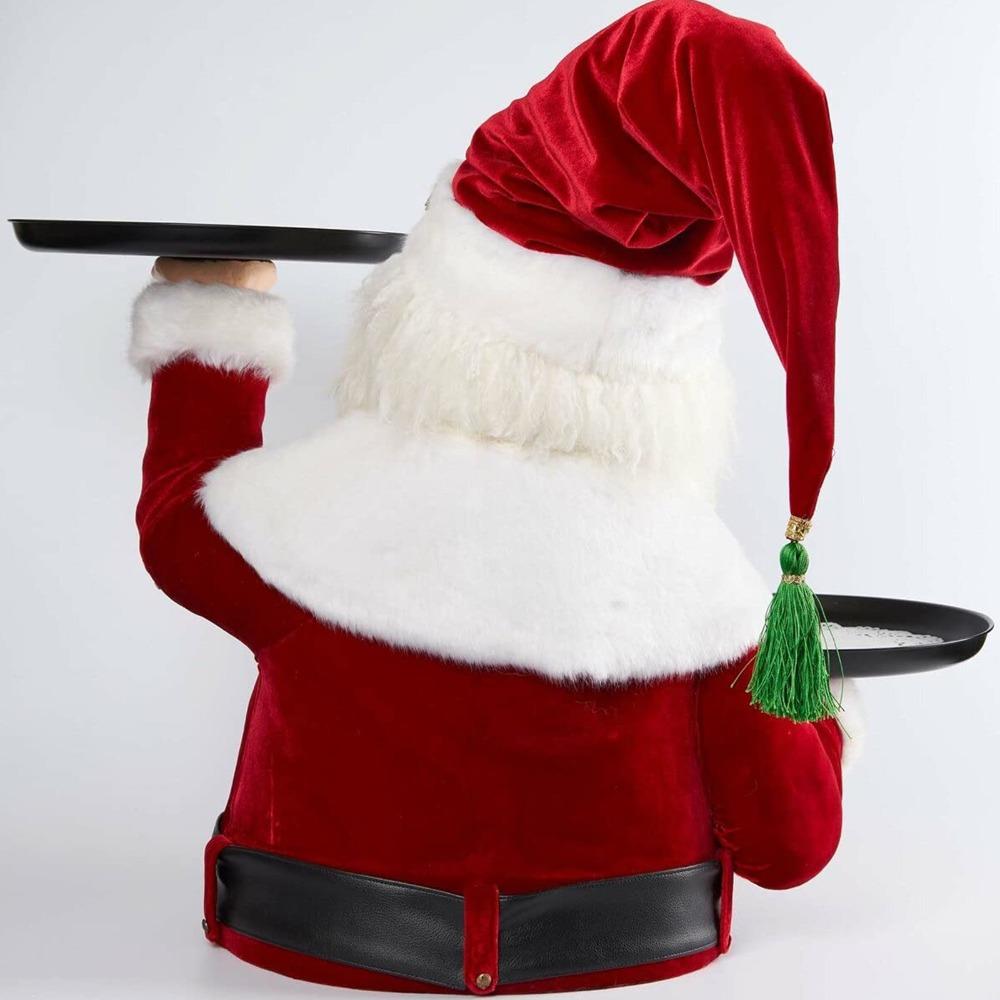 Statue Resin Party Supplies Santa Serving Tray Table Ornament Christmas Decor Xmas Fruit Plate