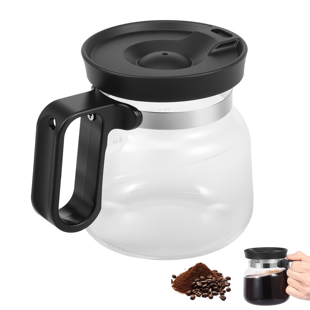 16oz Glass Coffee Mug Heat Resistant Coffee Pot Mini Coffee Pot Mug with Leak Proof Lids and Handle Mocha Pots for Espresso Tea