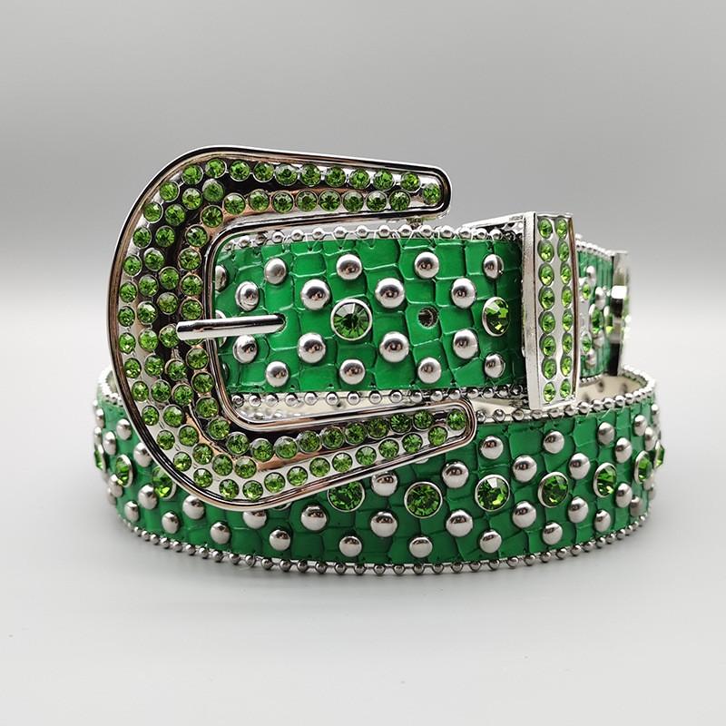 Women's Jeans Rhinestone Large Size Belt Men's Belt Western Denim Shiny Rivet Design Leather HipHop Punk Rock Y2K Style Belt