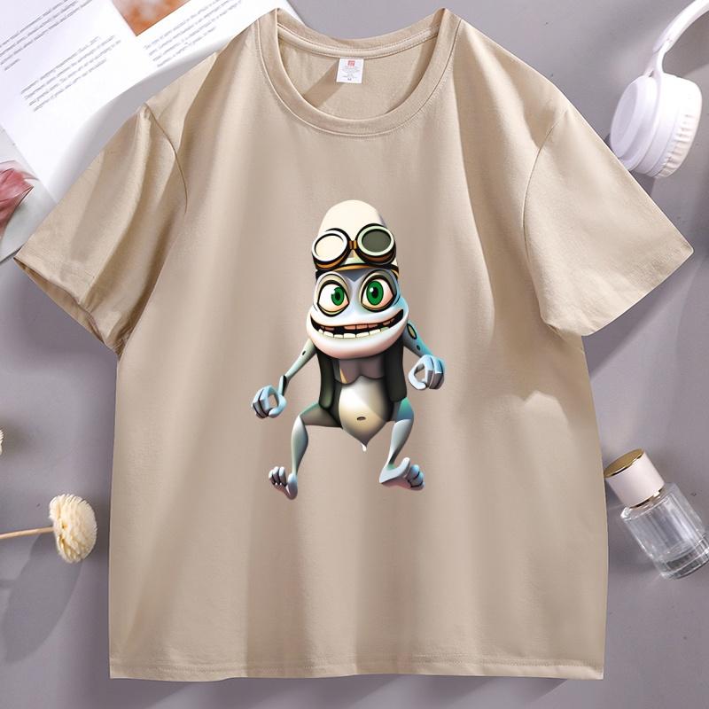 Draw Crazy Frog Graphic T Shirts Funny Unisex Unisex Cotton Tshirt Casual Short Sleeve Loose Round Neck Tees Breathable Clothes
