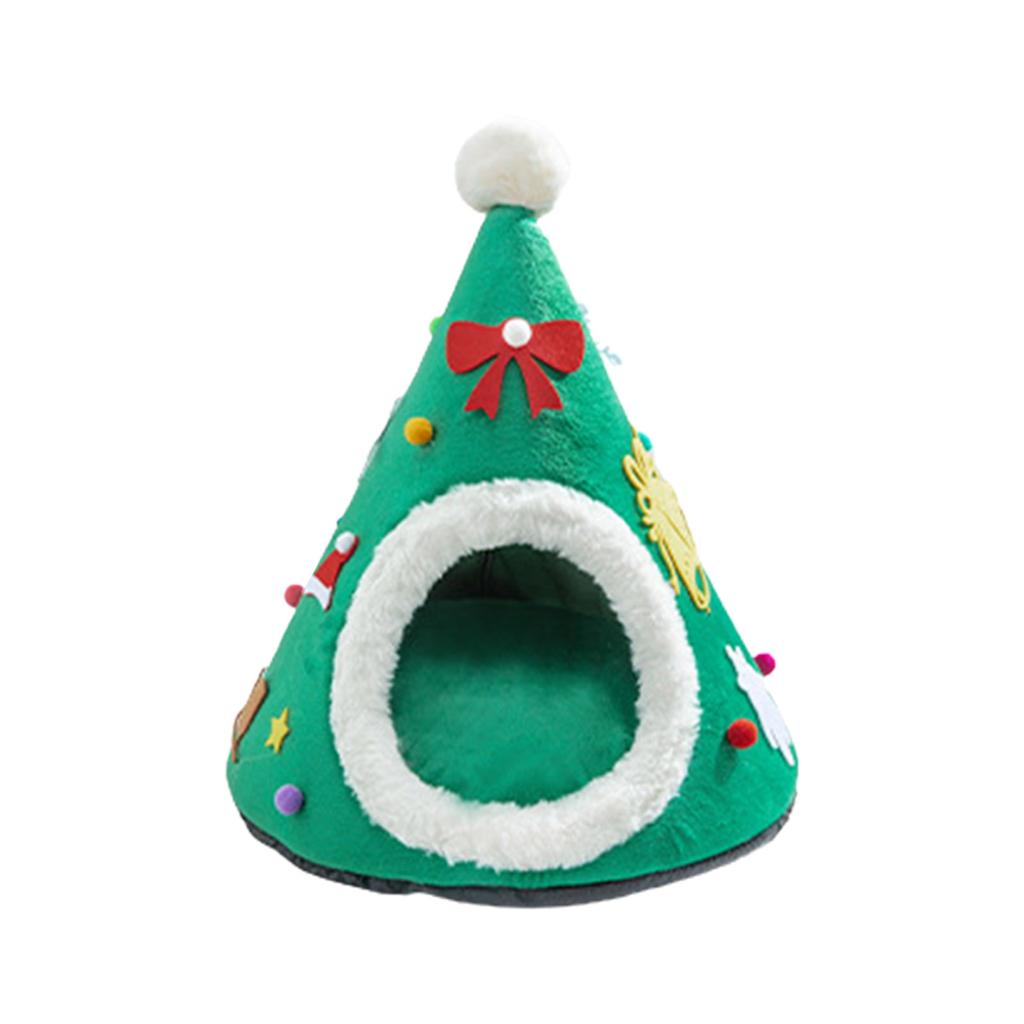 Warm Cat Cave Bed for Indoor Cats Washable Self-Warming Beds Calming Tent House for Puppies Small Dogs Non-Slip Bottom