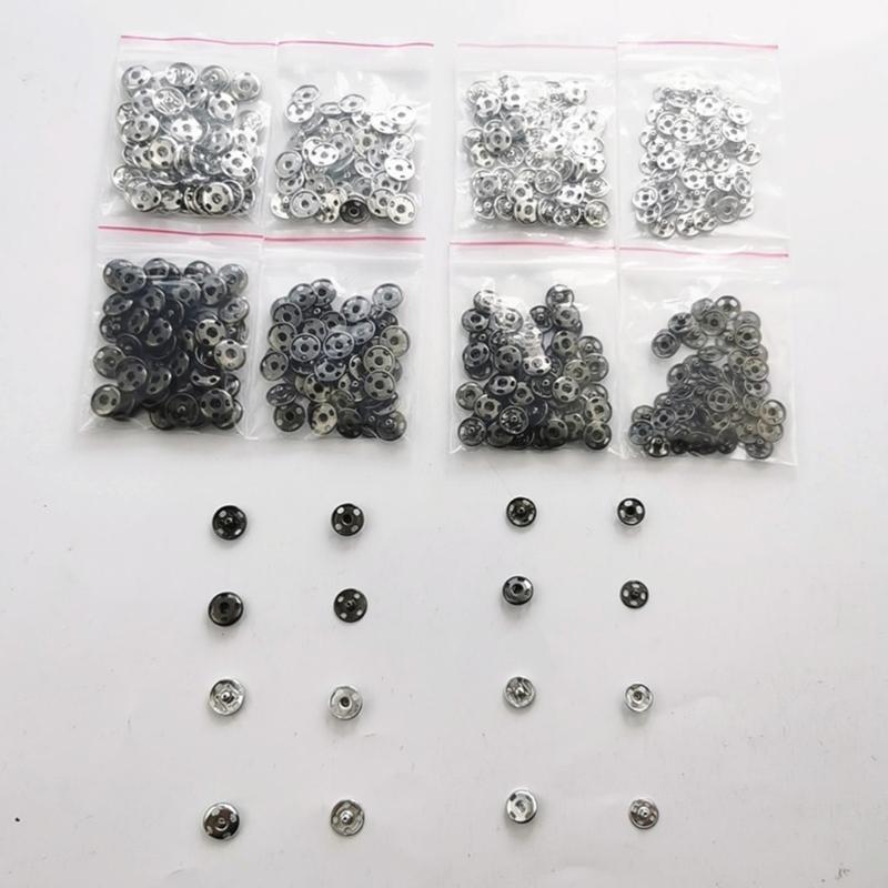 24TE 200 Sets Sew-on Snap Buttons Metal Snap Fastener Buttons Press Button for Sewing